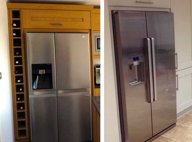 American fridge freezer boxed in